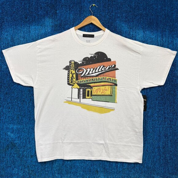Miller High Life “Enjoy Life” Oversized Graphic Beer T-Shirt Size XXL - Picture 1 of 4